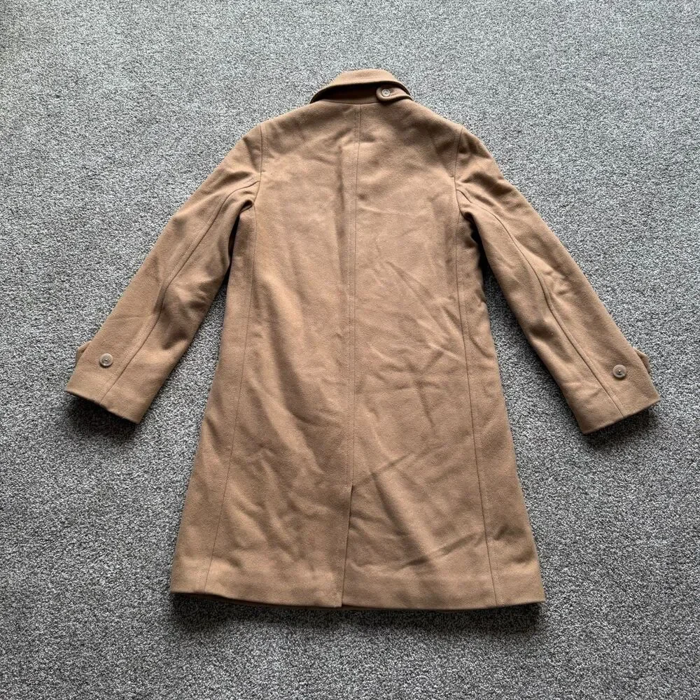 J. CREW MERCANTILE WOMENS SIZE XS TAN CITY COAT ZIP WOOL BLEND NEUTRAL JACKET